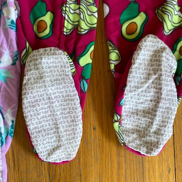🦄 🥑‎ Carter’s Winter Fleece Big Girls Footed Sleepers Bundle of 2 Size 10 - Picture 5 of 5